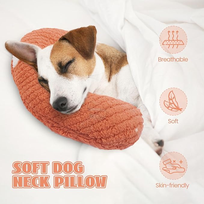 T'CHAQUE Cat Pillow, Dog Neck Pillow Anxiety Relief, Comfort Cat Pillows for Indoor Cats, Ultra Soft Dog Calming Pillow Bed, Half Donut Cuddler Sleeping Improve Pillow Pet for Upper Spine Support