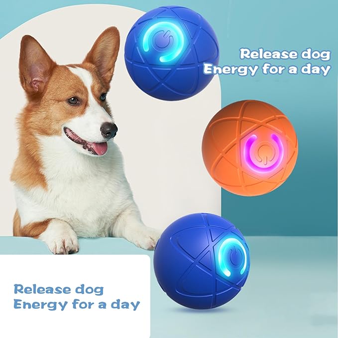 2PCS Shaky Ball Toy for Dogs,Pet Bounce Ball ,Vibrating Dog Ball for Dogs, Automatic Moving Dog Toy Ball,Bouncing Ball for Dogs Interactive Dog Ball,Automatic Moving Dog Toy Ball shaking(Blue+Blue)