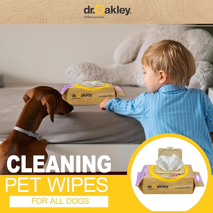 Daily Natural Dog Wipes, Lavender Scented, 100 Ct, Gentle, Moisturizing, Odor-Eliminating, Alcohol-Free, Vet Approved