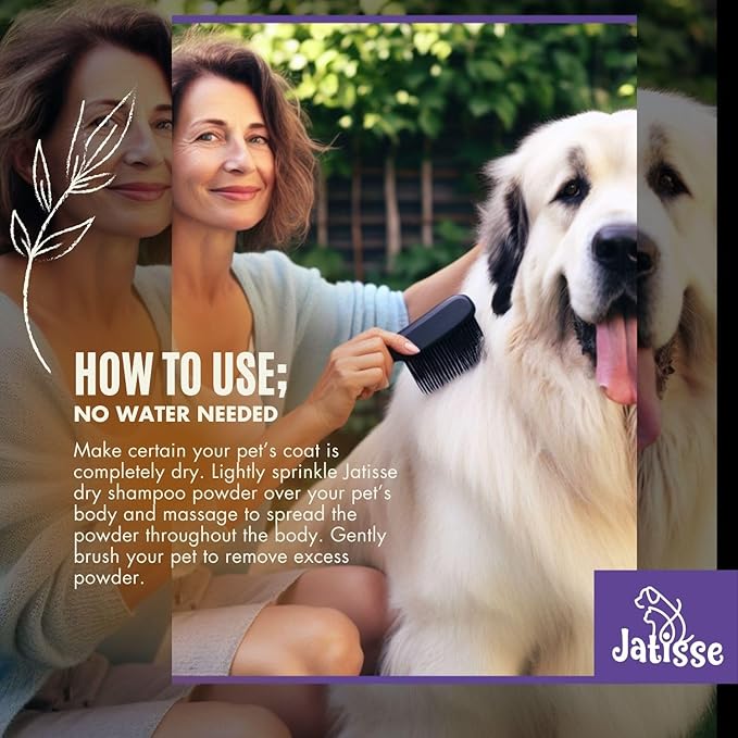 Dry Shampoo for Dogs, Powder Shampoo with Lavender and Rosemary for Dogs, Instantly moisturizing, detangles and rejuvenates That Pretty Coat, Waterless Formula 5.29 oz / 150gr (1) (2)