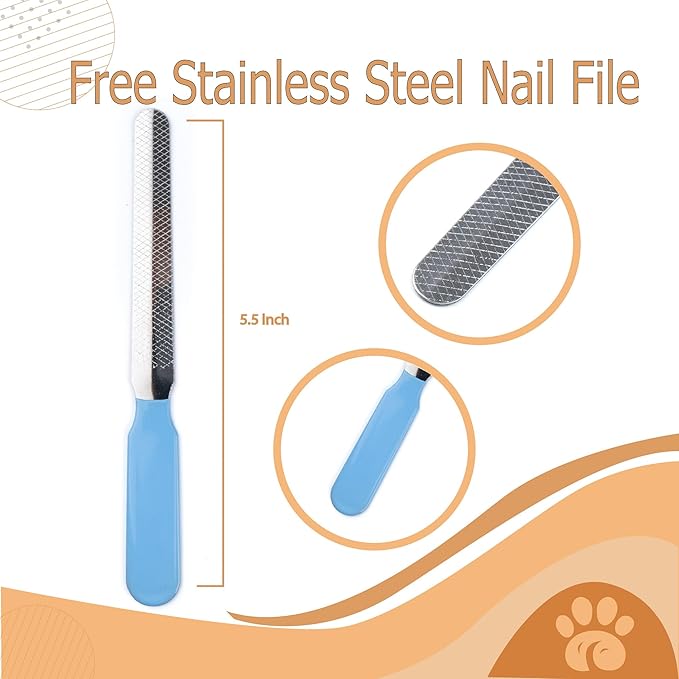 Pet Nail Clippers and Trimmers Feature a Safety Guard for Safe Professional Grooming - Heavy-Duty Design with Nail Files, Ideal for Dogs and Cats - Razor-Sharp for Precise Trimming