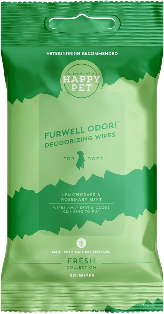 Happy Pet Furwell Odor! Deodorizing Spray for Dogs | Peppermint and Lemongrass | Aloe Infused for Soft, Shiny, Hydrated Fur | Odor Eliminating | Veterinarian Recommended | Paraben, Sulfate Free 8 oz