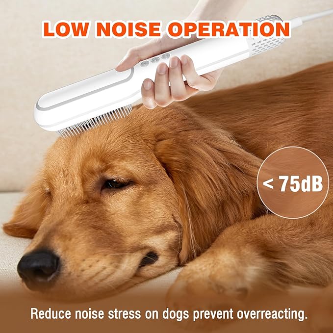 Portable Handheld Pet Grooming Hair Dryer, Dog Hair Dryer Pet Grooming Dryer Smart Temp Feature, lower noise, Adjustable 3 Temperature &3 Airflow Speed for Household Travel Camping