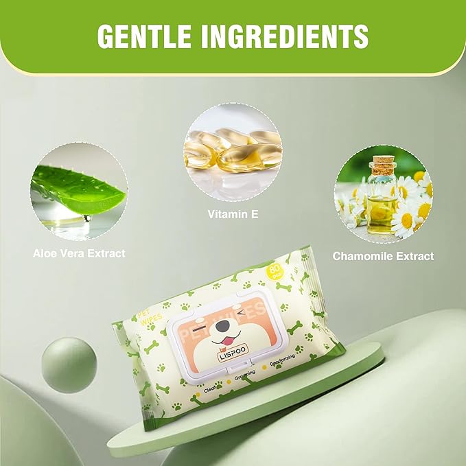 Petux Pet Wipes for Dogs and Cats, Unscented Dog Wipes Cleaning Deodorizing with Aloe Vera & Vitamin E, Soft Skin-Friendly Cat Wipes for Paws, Body, Bum, Fur and Face, 320 Count