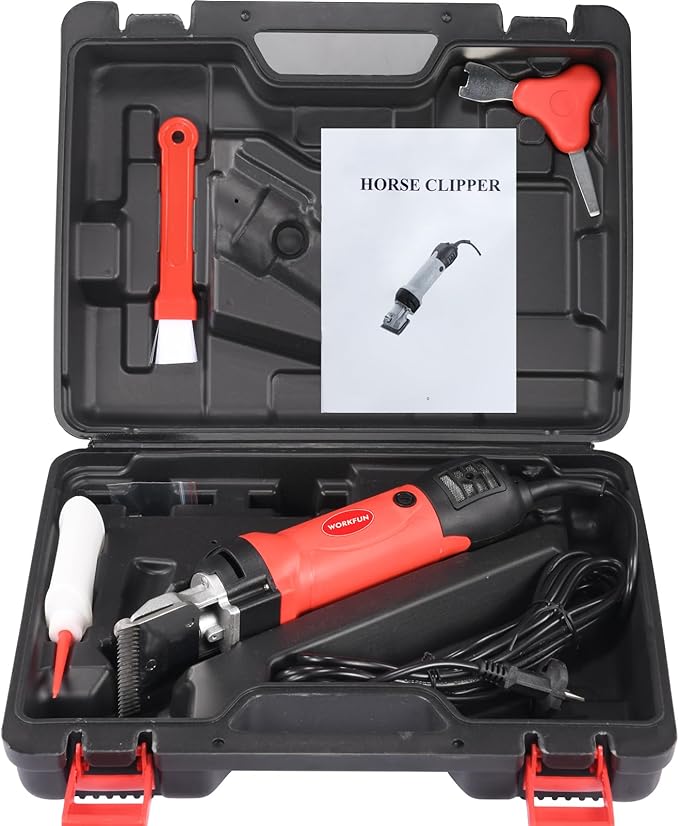 Professional Horse Clippers 600W, 6 Speed Adjustable Grooming Clippers for Horse, Horse Trimmer Shaver Kit for Horse, Goat, Cattle, Pony and Large Thick Coat Animals