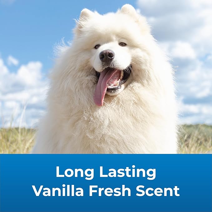 PetAg Fresh ’n Clean Whitening Snowy-Coat Shampoo, Vanilla Scent - 18 oz - Bleach-Free Formula to Correct Yellow Discoloration - Strengthens & Moisturizes Coats - Soap Free