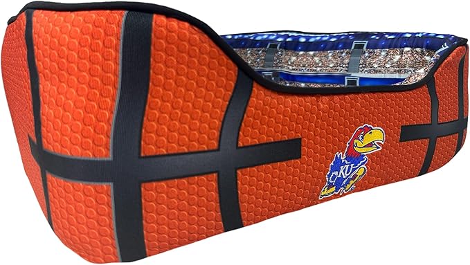 NCAA Kansas Jayhawks Stadium Dog Bed, Pet Pillow Bed for Dogs, Sporty Football Dog Bed and Lounge Cushion