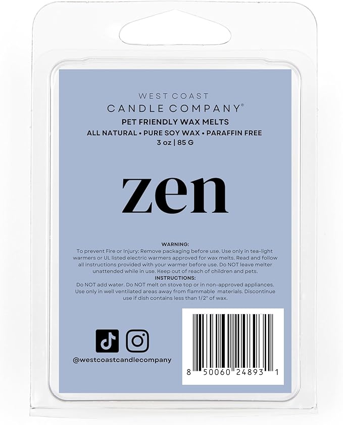 Pet Friendly Wax Melts | Pet Safe Wax Melts | All Natural Dog Safe Wax Melts | Non-Toxic Wax Melts | Pet Odor Eliminator | Pure Soy Wax Melts | Veterinarian Approved (Zen)