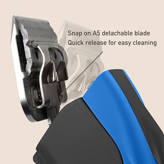 Detachable Blade - Size 10 Blade 1/16", Made of Extra Durable Japanese Steel, Compatible with Most Andis, Oster, Wahl A5 Clippers