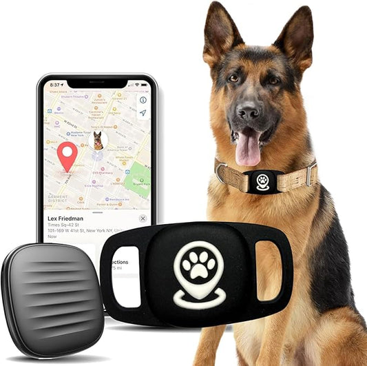 Pet Tracker for Dog, Dog Tracker Smart Pet Location Tracker with Holder, Personalized Smart Item Finder, MFi Certificated Dog Tracking Device, No Monthly Fee, Works with Find My(iOS Only), Black