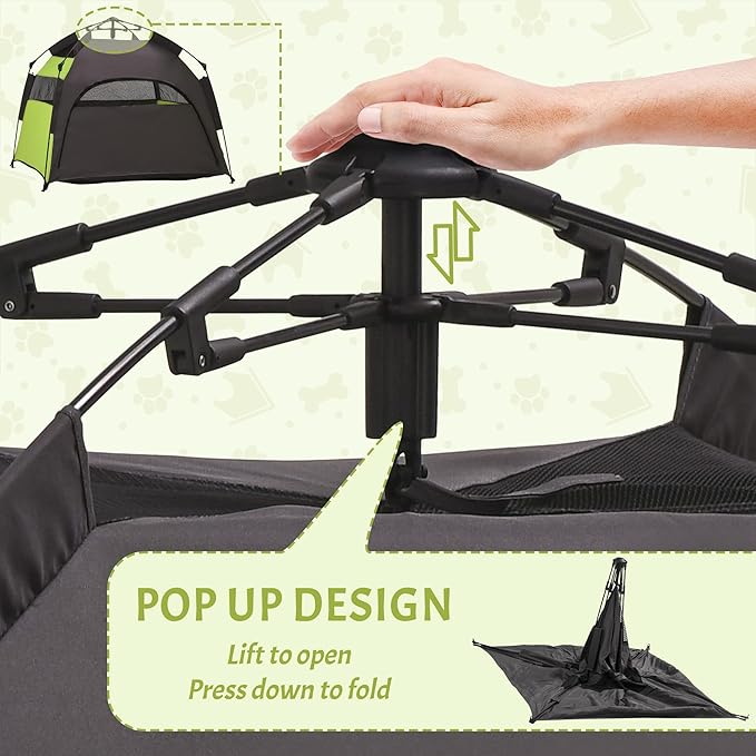 PawHut Pop Up Dog Tent for Extra Large and Large Dogs, Portable Pet Camping Tent with Carrying Bag for Beach, Backyard, Home