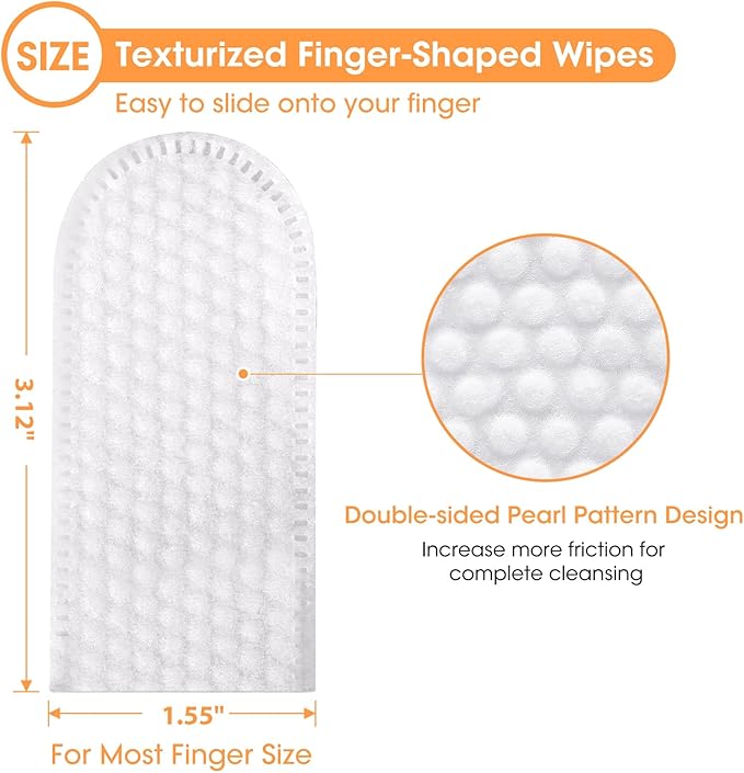 Teeth Cleaning Finger Wipes for Dogs & Cats, Reduces Plaque & Tartar, Freshens Breath, Pre-Soaked Pet Teeth Wipes, Easy to Use Disposable Dental Cleaning Pads, 100 Count, Chicken Flavor