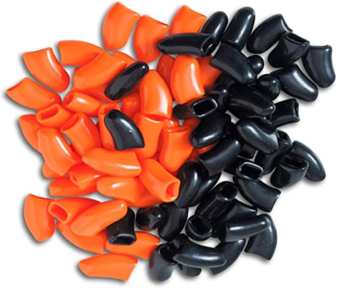 Soft Claws Canine Pet Halloween Colors Nail Cap Kit, XX-Large, 40-Pack, Black and Orange