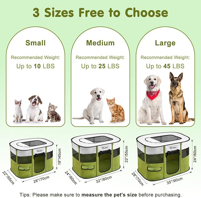 Dog Playpen, Portable Pet Playpen Cat PlayPen, 600D Oxford Dog Kennel Tent Crate, Waterproof&Breathable, Indoor Outdoor Travel Camping Use for Medium/Large Breed with Carrying Case+Folding Bowl(L)