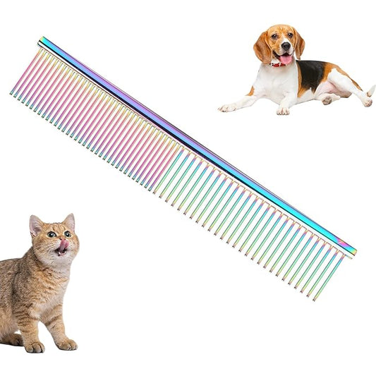 Metal Dog Comb for Removing Knots and Tangles, Cats with Long Hair