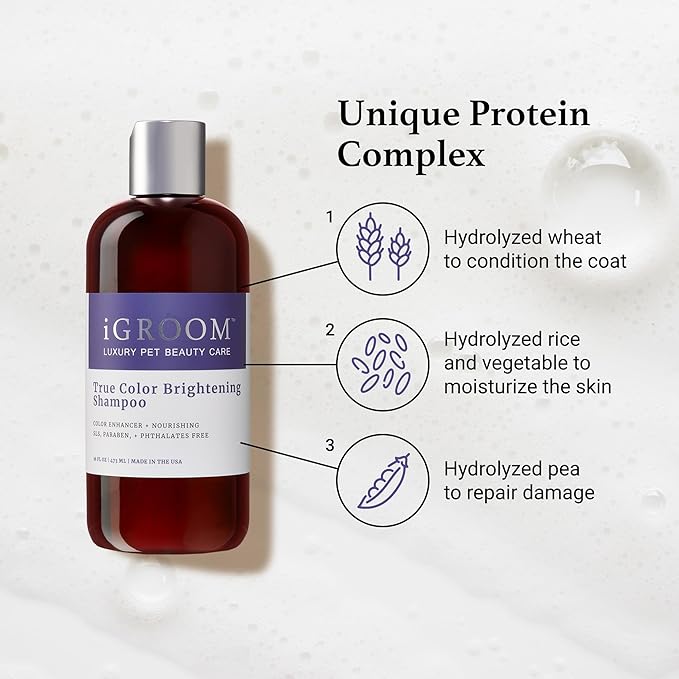 iGroom True Color Dog Shampoo, Luxury Pet Beauty Care, Enhance and Restore Natural Coat Color, Add Moisture, Made in USA, 1 gal