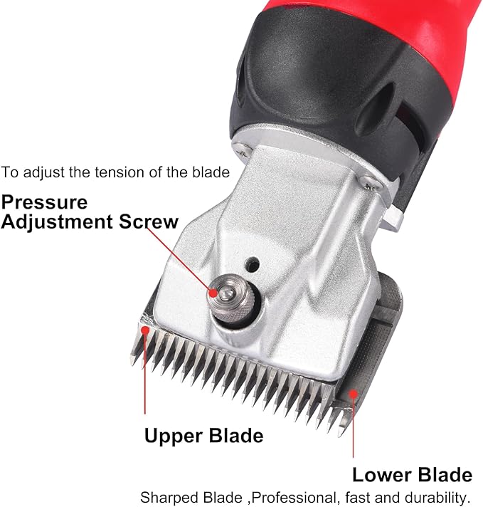 Professional Horse Clippers 600W, 6 Speed Adjustable Grooming Clippers for Horse, Horse Trimmer Shaver Kit for Horse, Goat, Cattle, Pony and Large Thick Coat Animals