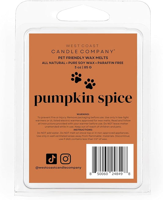 Pet Friendly Wax Melts - All Natural, Non-Toxic, Pet Odor Eliminator - Pure Soy, Dog Safe, Veterinarian Approved (Pumpkin Spice)