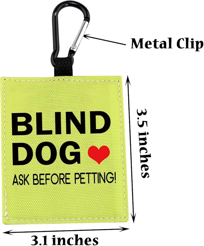 PWHAOO Blind Dog Ask Before Petting Alert Hang Tags for Dog Nervous Dog Hanging Dog Alert Patches Hanging Dog Tags (Blind Dog Alert)