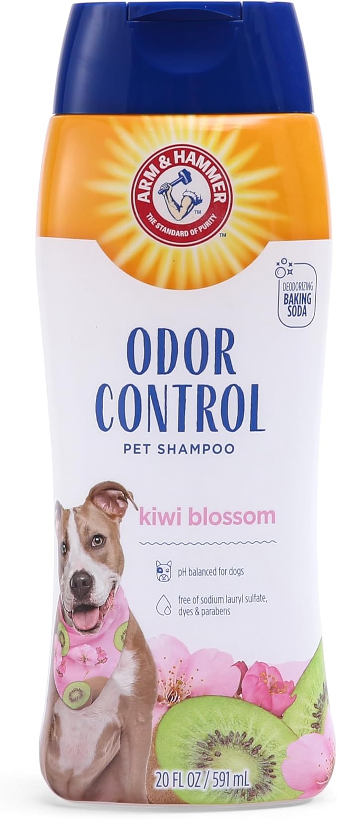 Arm & Hammer for Pets Super Deodorizing Shampoo for Dogs | Best Odor Eliminating Dog Shampoo | Great for All Dogs & Puppies, Fresh Kiwi Blossom Scent, 20 oz, 6-Pack