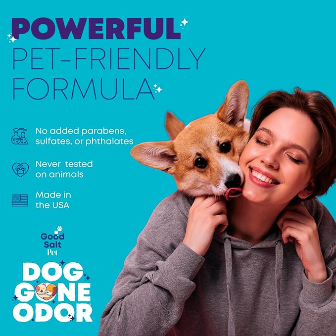 Good Salt Pet Dog Gone Odor, Natural & Fragrance Free Scent Neutralizer Spray, Made in the USA, 32 Ounce Bottle, 2-Pack