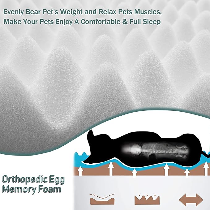 Dog Crate Pad 24x17 inch Memory Foam Dog Bed Mat for Small Dog Cat Washable Puppy Sleeping Bed Anti Slip,Brown