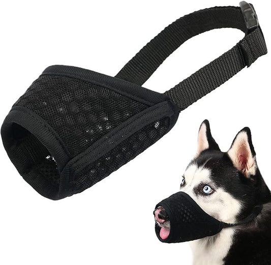 Mayerzon Dog Muzzle, Soft Mesh Muzzle for Small Medium Large Dogs Chihuahua Poodles Beagle Dachshund Corgis Labrador, Puppy Muzzle for Biting Chewing Grooming, Allows Panting Drinking