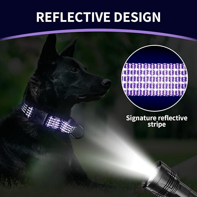 Martingale Collar for Training Dogs. Adjustable Reflective Dog Collars with Buckle- NO Pull-Prevents Slipping Out, for Medium Large XL Dogs. Helps with Strong pullers(M, Black)