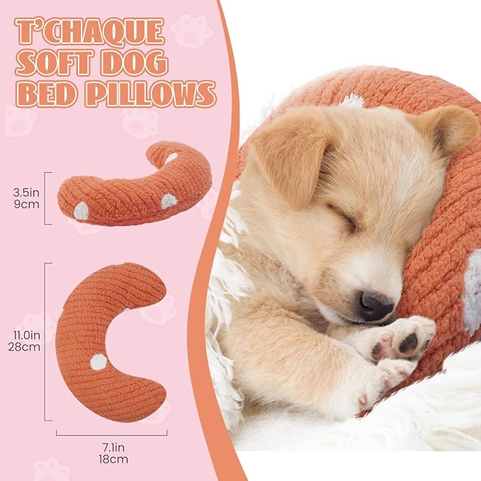 T'CHAQUE Cat Pillow, Dog Neck Pillow Anxiety Relief, Comfort Cat Pillows for Indoor Cats, Ultra Soft Dog Calming Pillow Bed, Half Donut Cuddler Sleeping Improve Pillow Pet for Upper Spine Support