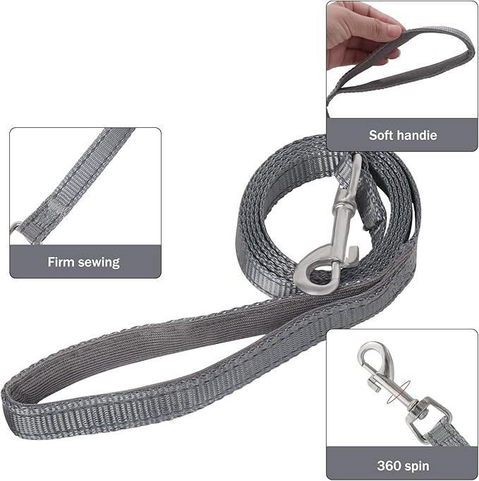 YIMEIS Dog Harness and Leash Set, No Pull Soft Mesh Pet Harness, Reflective Adjustable Puppy Vest for Small Medium Large Dogs, Cats (Gray, Small (Pack of 1)
