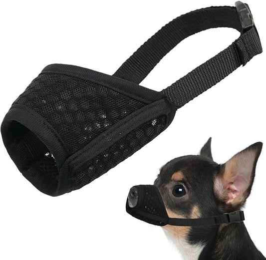 Mayerzon Dog Muzzle, Soft Mesh Muzzle for Small Medium Large Dogs Chihuahua Poodles Beagle Dachshund Corgis Labrador, Puppy Muzzle for Biting Chewing Grooming, Allows Panting Drinking