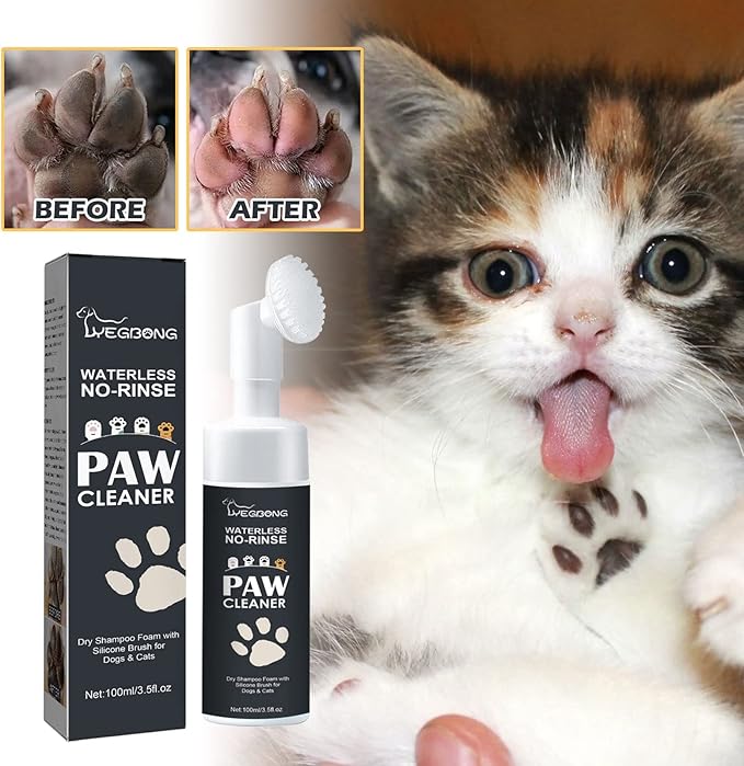 Waterless Shampoo Paw Cleaner for Dogs, Cats, Pets - Dry Shampoo, Foot Cleaner Brush, Good for Puppy