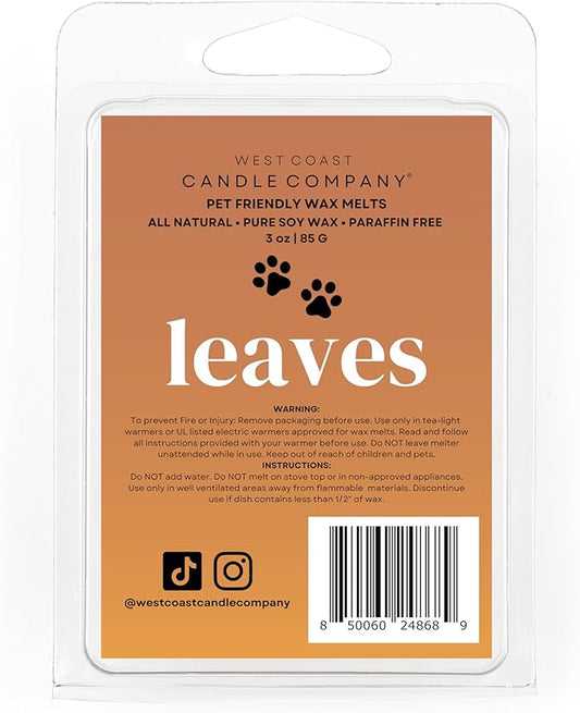 Pet Friendly Wax Melts | Pet Safe Wax Melts | All Natural Dog Safe Wax Melts | Non-Toxic Wax Melts | Pet Odor Eliminator | Pure Soy Wax Melts | Veterinarian Approved (Leaves)
