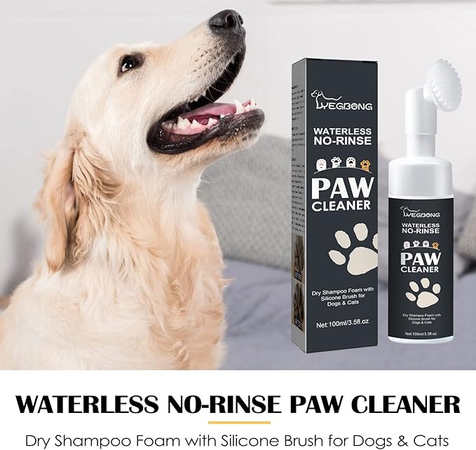Waterless Shampoo Paw Cleaner for Dogs, Cats, Pets - Dry Shampoo, Foot Cleaner Brush, Good for Puppy