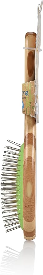 Pet Spa Metal Pin Brush - All-Natural Bamboo Pet Grooming Brush - Entirely Made from Sustainable Bamboo for Dogs & Cats