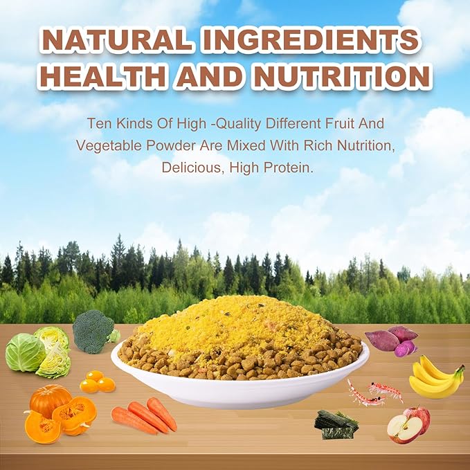 Dog Food Toppers Kibble Seasoning - Freeze Dried Fruit Vegetable 10 Kind Mixed Egg Yolk Powder High Protein Natural Delicious Treat Mix for Picky Eaters(8 Oz)