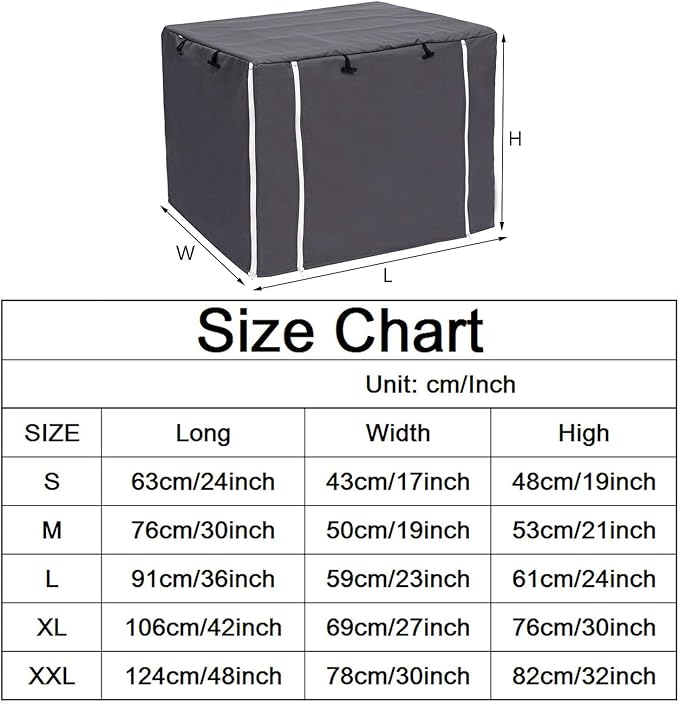 Dog Crate Cover for Wire Crates Kennel 2 Doors Heavy Duty Waterproof Windproof Soundproof Pet Cage Cover Home Decoration - Cover only - Dark Grey - Fits 30 Inch Crates