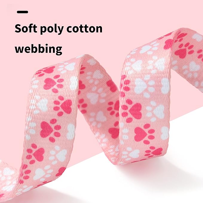 Mile High Life Dog Collar | Nylon Puppy Collars w Cute Patterns | Lightweight Girl Dog Collar | Boy Dog Collar for Small/Medium/Large Dogs (Pink Foot, Medium)