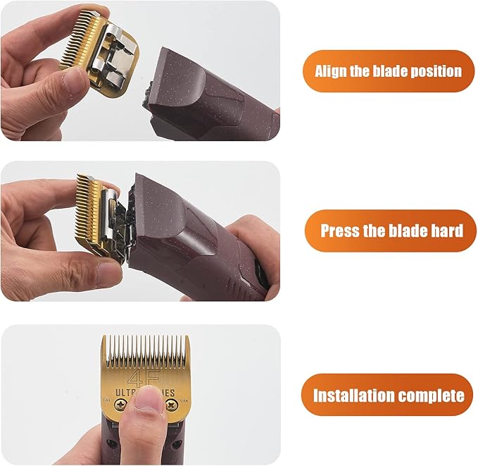 5F/4F/30/10 Detachable Pet Dog Grooming Clipper Carbon Steel Sharp,Compatible with Andis,Oster A5,Wahl KM Series Clippers,Cut Lengt 3/8"(9.5mm) 1/8"(3.2mm) 1/16"(1.5mm) 1/50" (0.5mm) 4 Pack