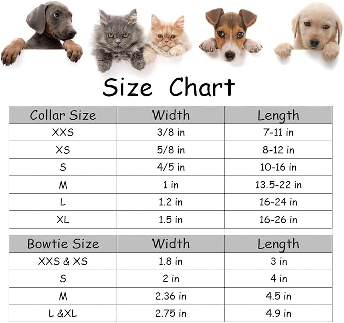 Lionet Paws Patriotic Dog Collar with Bowtie, 4th of July, Soft and Comfortable Adjustable Summer Popsicle Bowtie Collar for X-Large Dogs Male Female Gift, Neck 16-26 inches