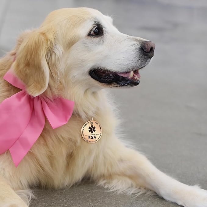 MYLUCKYTAG QR Code ESA Emotional Support Dog ID Tag - Pet Online Profile - Scan QR Receive Instant Pet Location Alert Email