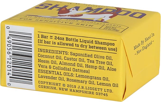 J·R·LIGGETT'S Dog Shampoo Bar for Sensitive Skin - Relieves Dry, Skin - Detergent-Free Formula, 100% Ecologically Correct, Non-GMO, 3.5 Ounce
