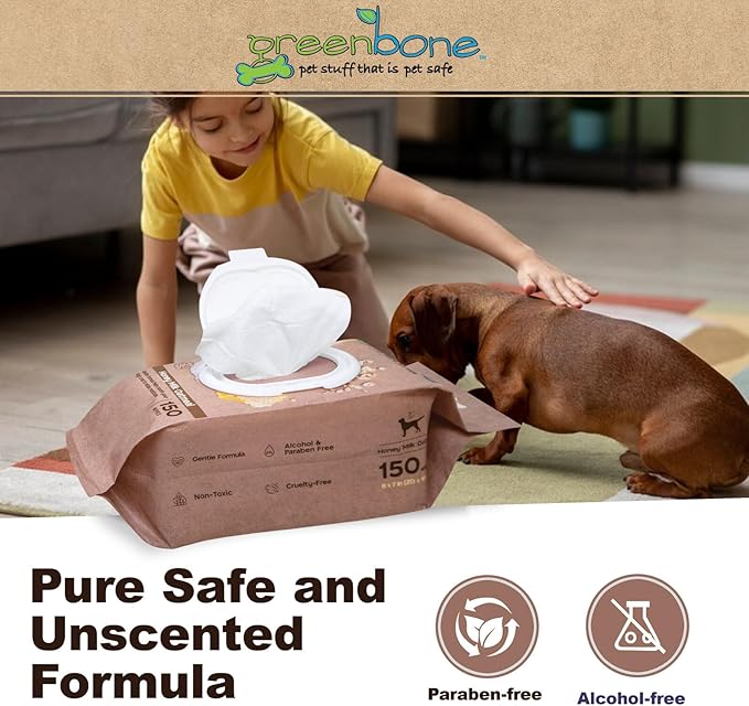Soothing Dog Wipes - Honey Milk & Oatmeal -150 Wipes