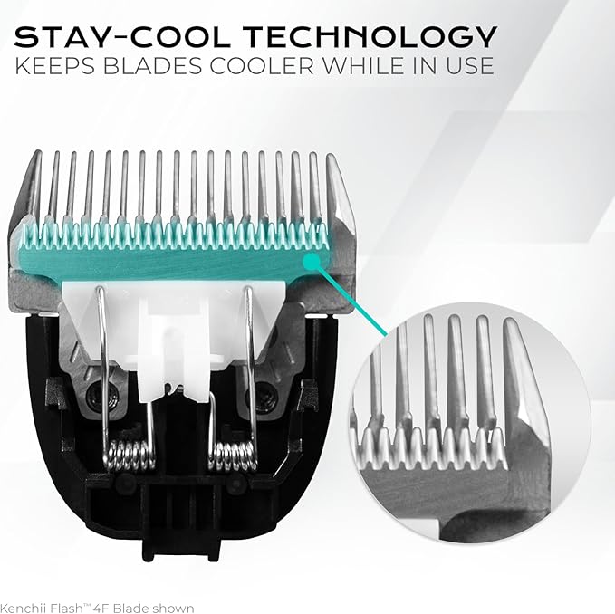 Kenchii Flash Clipper Blade (4F,9mm) Only Compatible with Flash Clipper, Black & White