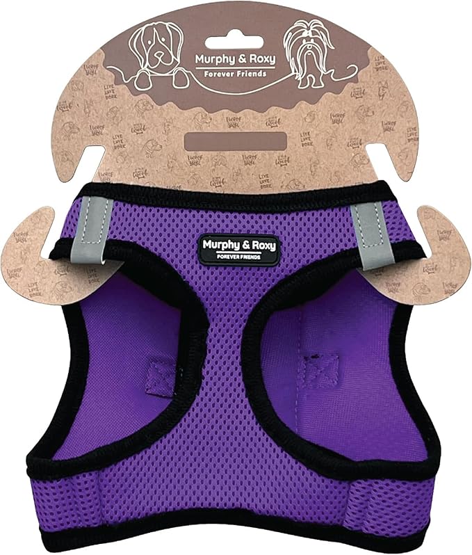 Murphy & Roxy No Pull Dog Harness for Extra Small Dogs - Heavy Duty Dog Harness with Reflective Trim - Adjustable Dog Vest Harness for Walking - Comfortable Dog Accessories for Dogs - Purple, Size XS