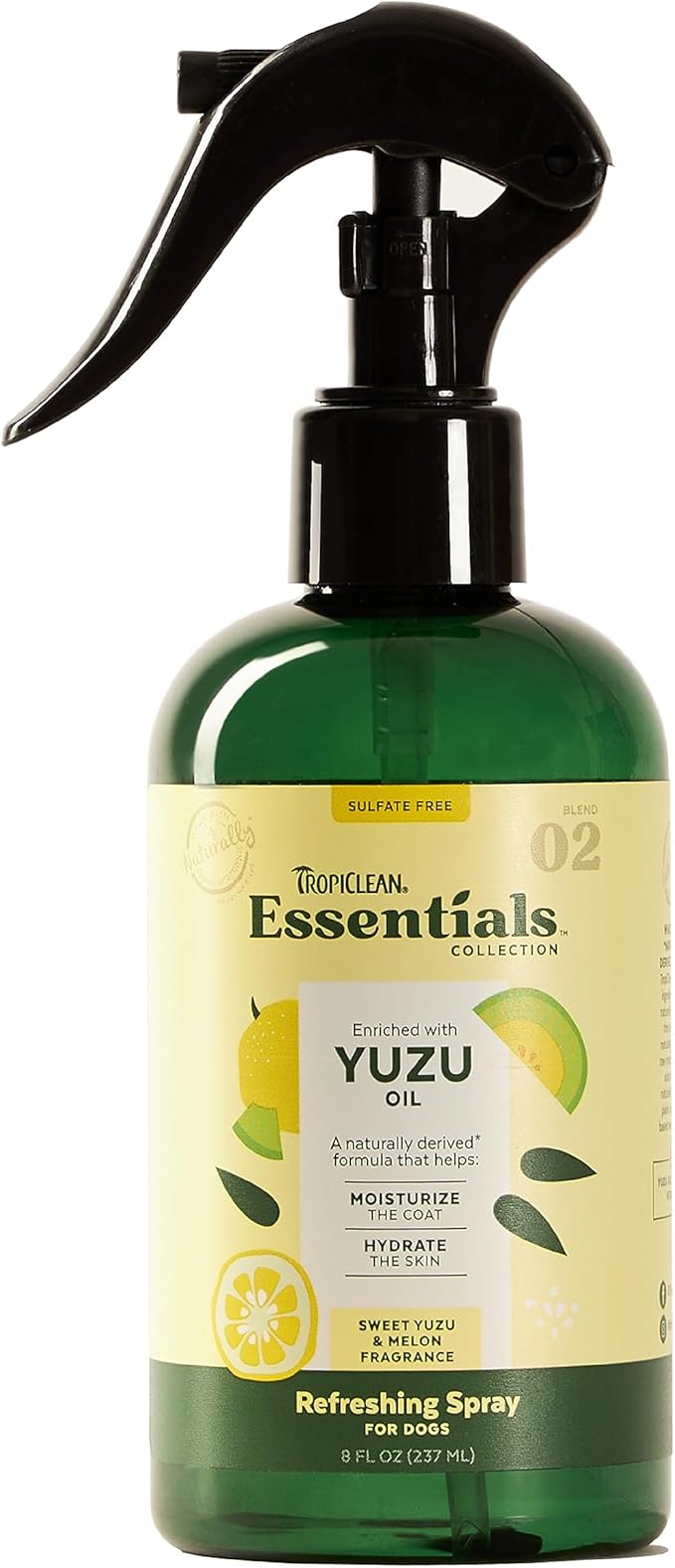 TropiClean Essentials Yuzu Fruit Cologne & Deodorizing Spray - Moisturize The Coat - Hydrate The Skin - Derived from Natural Ingredients