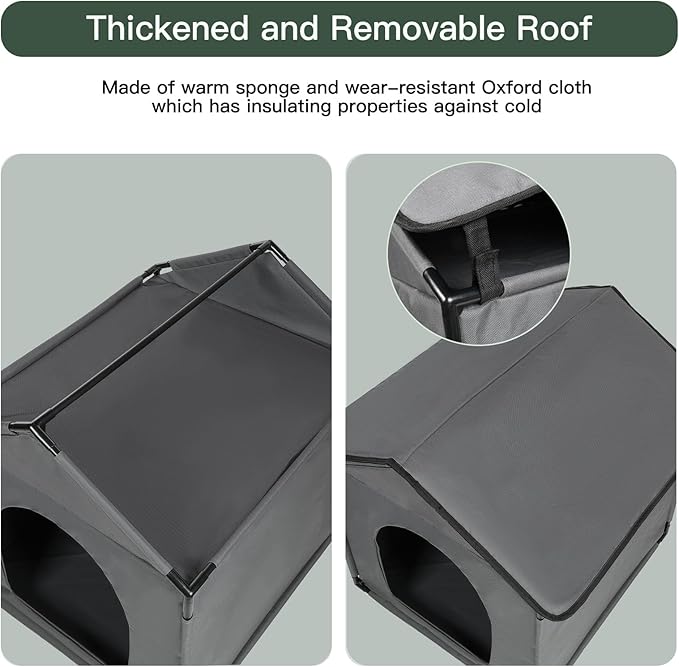 Large Dog House Soft Indoor with Internal Size 30x28x23in for Labrador Husky Samoyed Golden Retriever German Shepherd, Large Pet House with Soft Cushion, Oxford Fabric, 31x30x31in, Gray