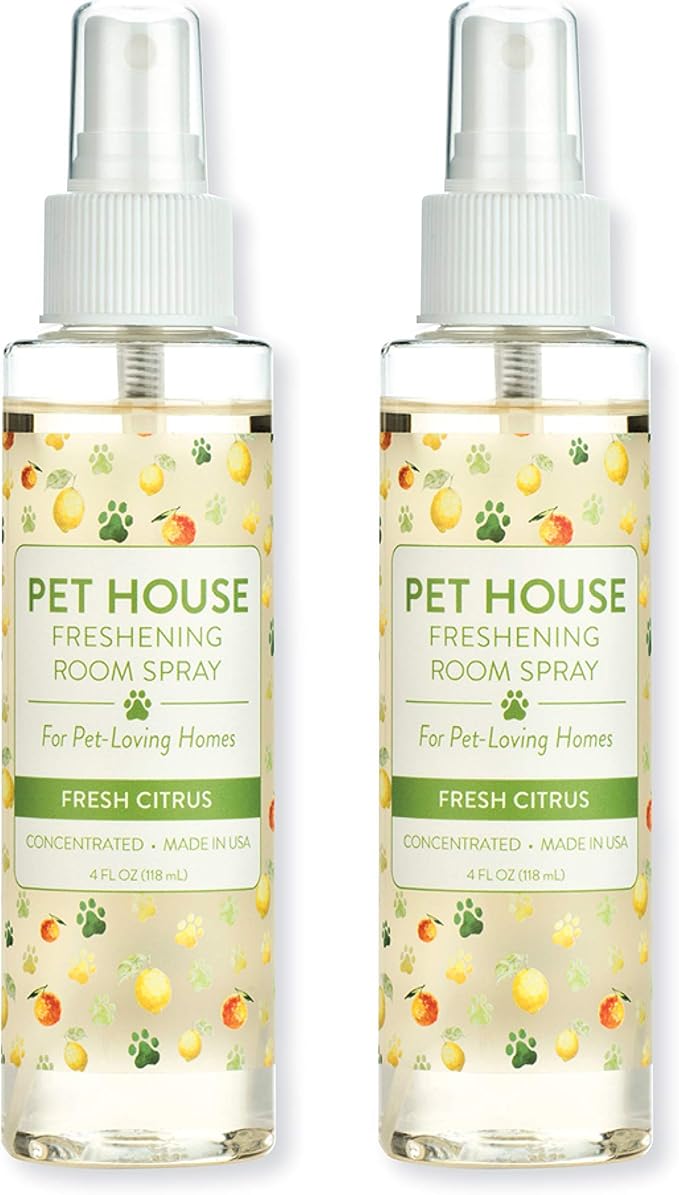 One Fur All Pet House Freshening Room Spray - Fresh Citrus Pack of 2 - Concentrated Air Freshener - Non-Toxic & Pet-Friendly Air Freshener - Pet Odor Eliminator Room Spray
