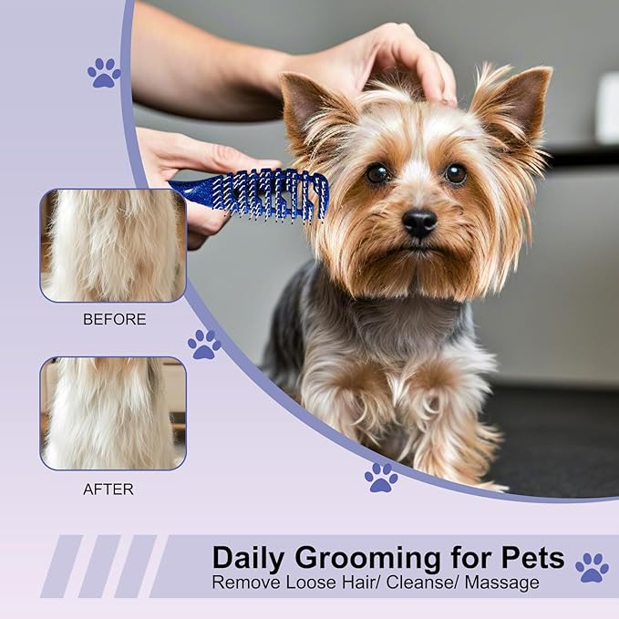 Ridge Design Puppy Brush, Soft Bristle Gentle Grooming Tool, Pet Hair Care, Suitable Small Dog : Yorkie, Maltese, Shih Tzu, Maltipoo (Light Green)