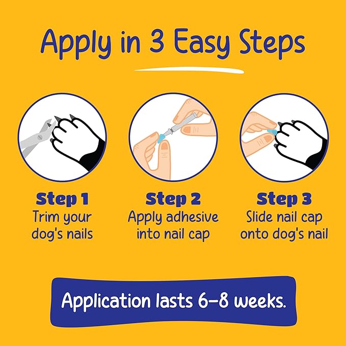 Soft Claws Dog and Cat Nail Caps Take Home Kit, X-Large, Sparkle Gold